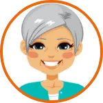 Lucie, avatar illustré d'une femme aux cheveux gris courts